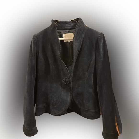 Versace Jackets & Blazers - Black Sueded Jacket with Decorative Button-1980’s Vintage from Japan